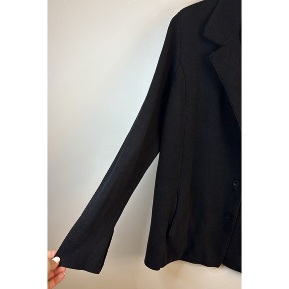 EILEEN FISHER Silk Blend Button Front Cardigan Sweater Women 2X Black Classic - Picture 4 of 10